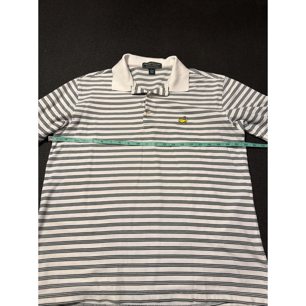 Masters Collection Men's 60's 2-ply Mercerized Polo Shirt Large Green Striped - Picture 6 of 6